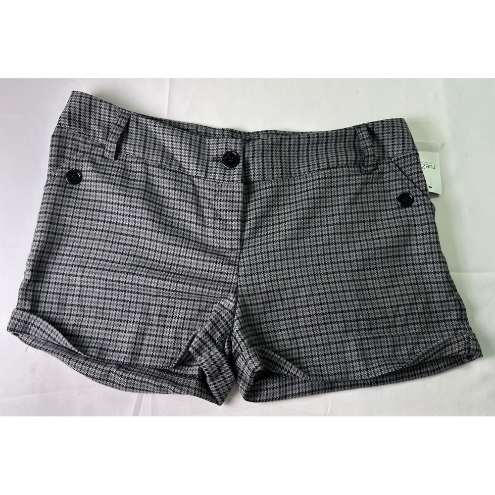 Rue21 Houndstooth‎ Shorts Women's 13/14 Black Gray Career Casual New